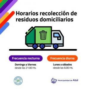 Horarios de recolección de residuos en la ciudad